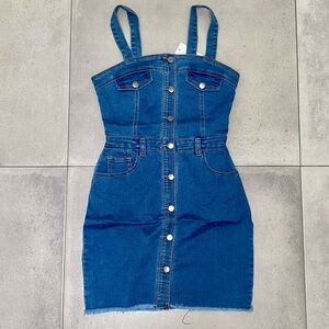 Denim Bodycon Button-Down Mini Dress